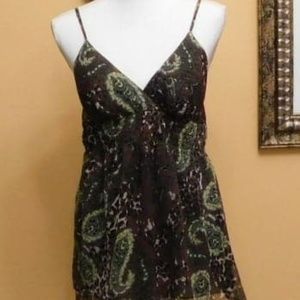 She's Cool Spaghetti Strap Paisley Print Blouse